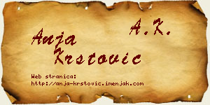Anja Krstović vizit kartica